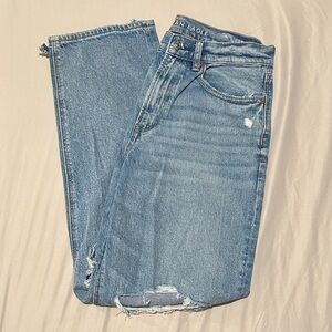 American Eagle Outfitters Women's Light Blue Straight Leg Jeans